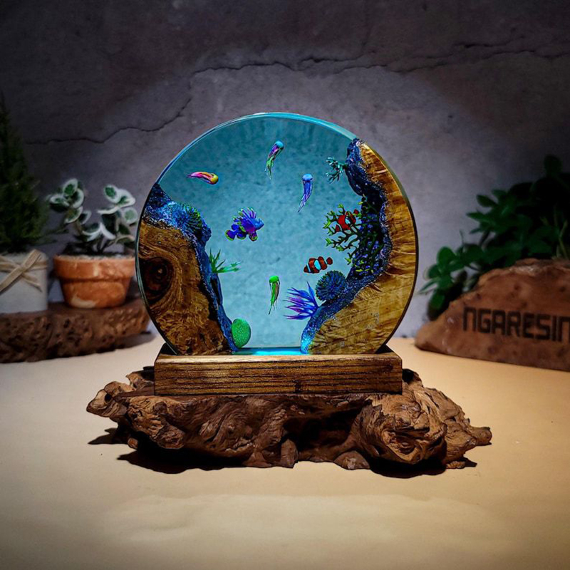 Aquarium & Marine Science Center - Luminária de Mesa de Resina com